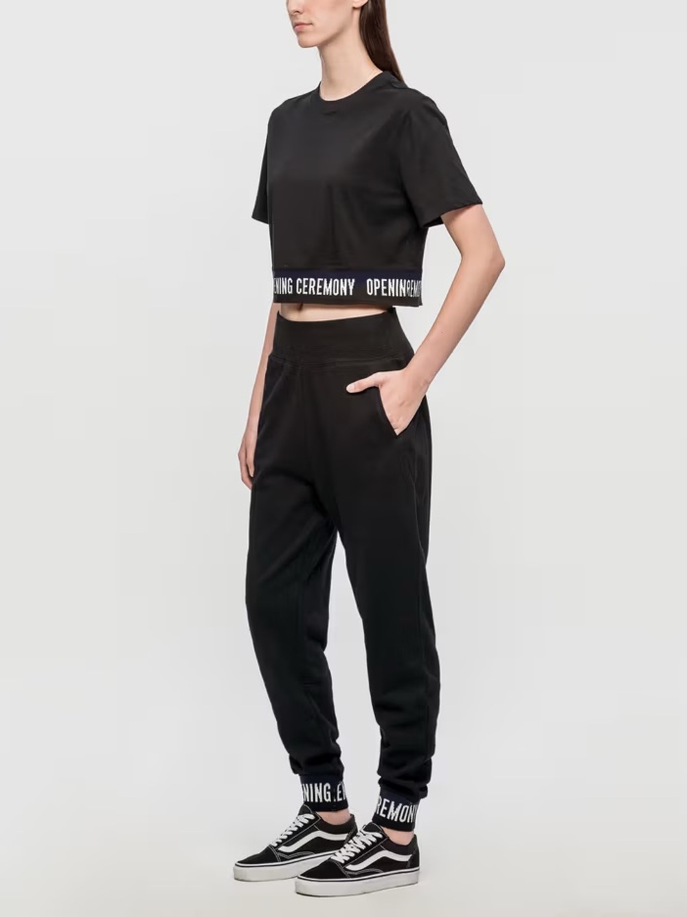 Opening Ceremony Black Branded Lined Sweatshirt